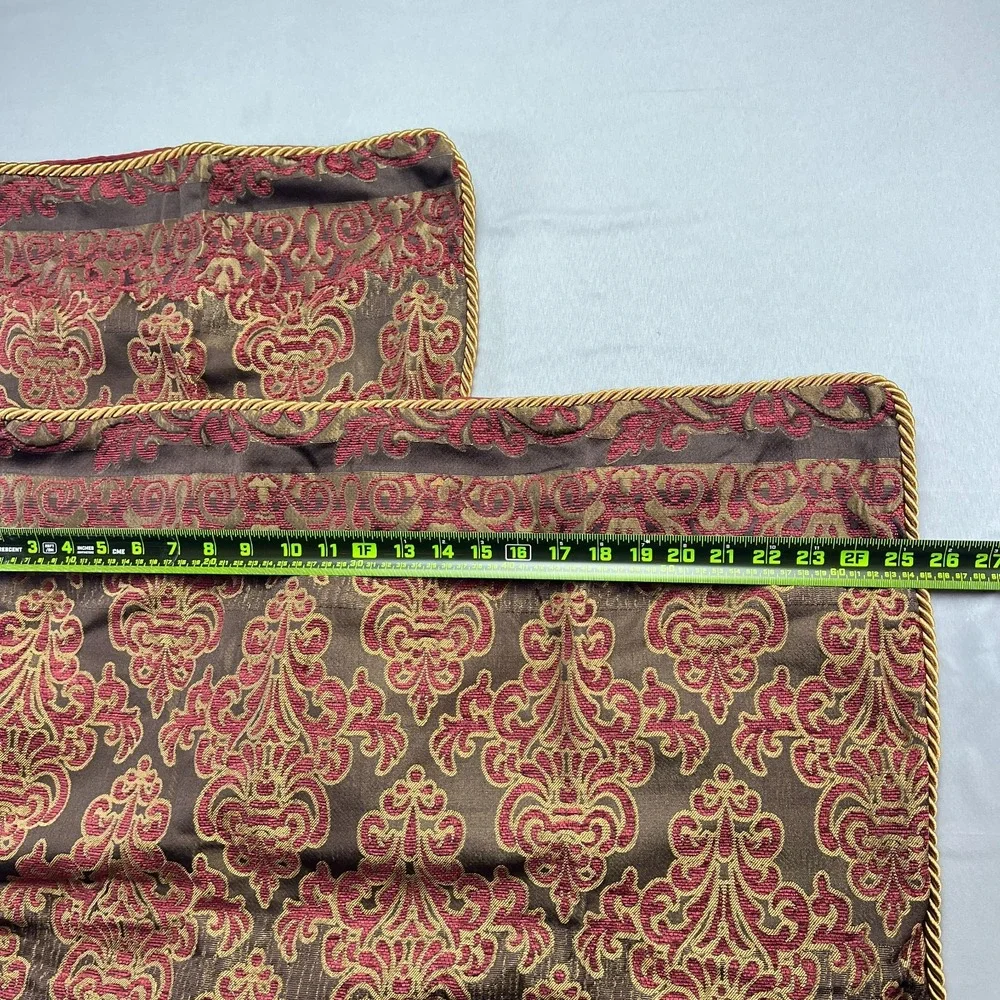 Set Of 2 Croscill Standard Pillow Shams Multicolor Damask Embroidery (19